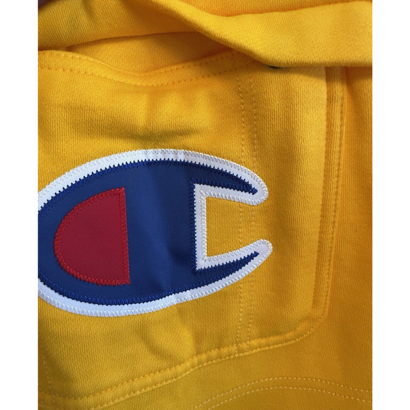Champion Super‎ Fleece 3.0 Sweatpant Overalls Size XS Yellow Blue Embroidered - Picture 11 of 11